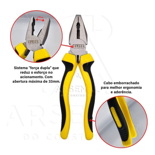Encontraproduto.com.br - Alicate Universal 8 Polegadas Cabo Emborrachado Profissional