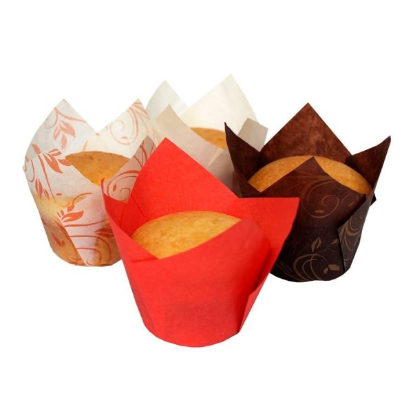 Encontraproduto.com.br - Forma Tulipa Vermelha (TU150150-1) com 25 un ECOPACK