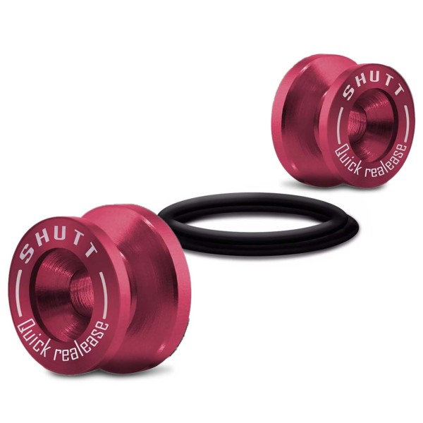 Encontraproduto.com.br - Trava Parachoque Rebaixado Quick Release Anilha de Fixação Esportiva Vermelha Shutt Tuning Universal