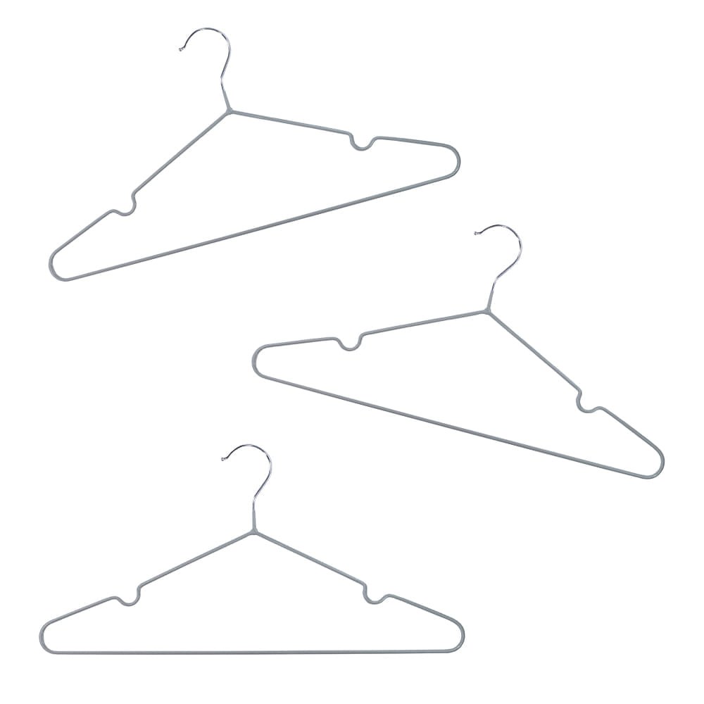Encontraproduto.com.br - Conjunto de 3 Cabides de Metal Revestido de Pvc Finesse Oikos