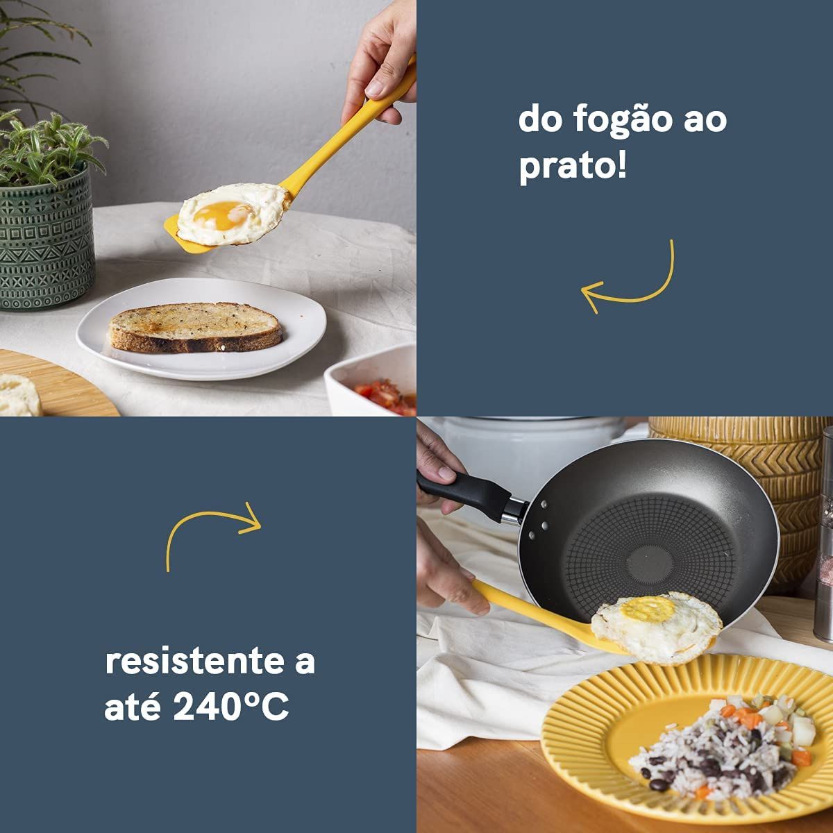 Encontraproduto.com.br - Espátula Silicone Amarela OIKOS