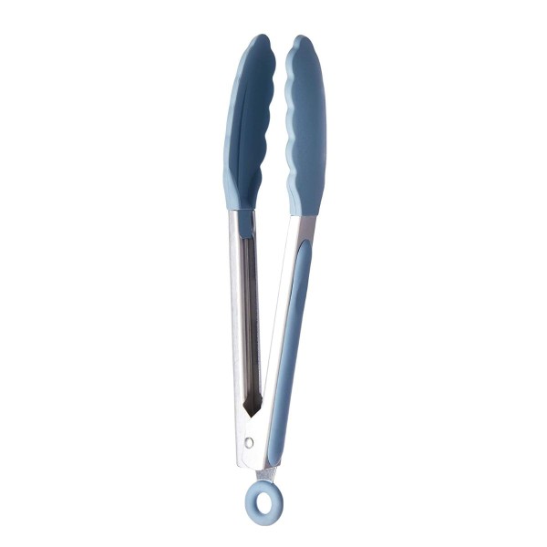 Encontraproduto.com.br - Pegador Inox com Trava Oikos Azul 22 cm