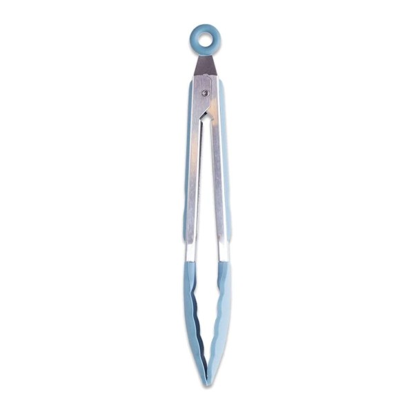 Encontraproduto.com.br - Pegador Inox com Trava Oikos Azul 22 cm