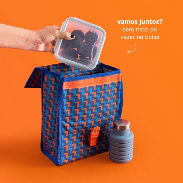 Encontraproduto.com.br - Pote Plástico Hermético Oikos Quadrado Cliq Incolor 600ml