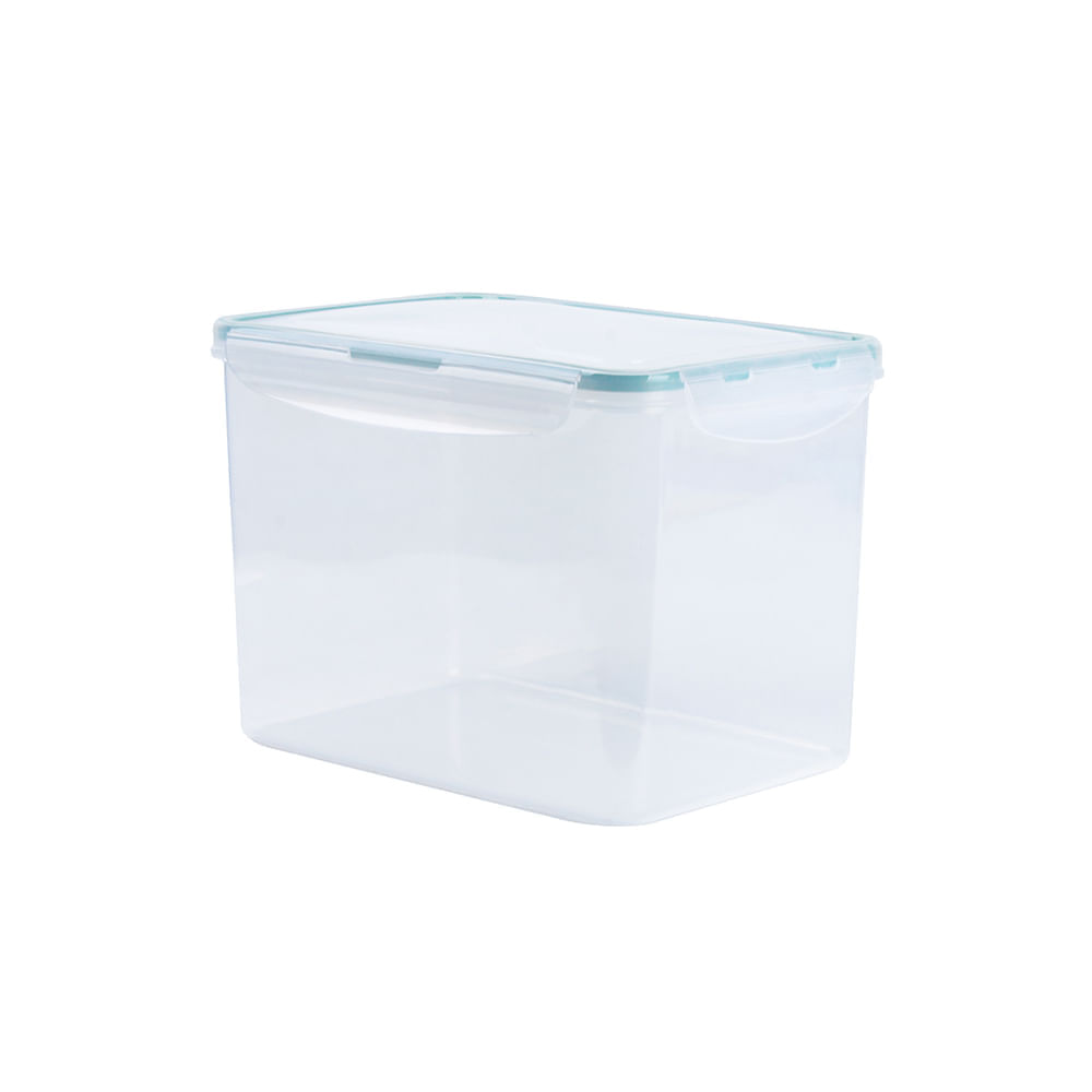 Encontraproduto.com.br - Pote Plástico Hermético Oikos Retangular Cliq Incolor 4L