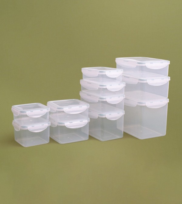 Encontraproduto.com.br - Pote Plástico Hermético Oikos Retangular Cliq Incolor 2L