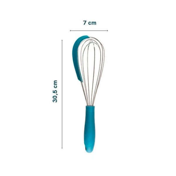 Encontraproduto.com.br - Fouet com Raspador de Silicone Azul (COZ00682AZL) un