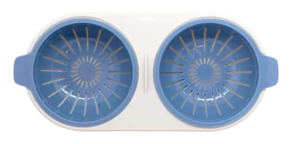 Recipiente Para Fazer Ovo No Microondas de Plástico Azul Oikos