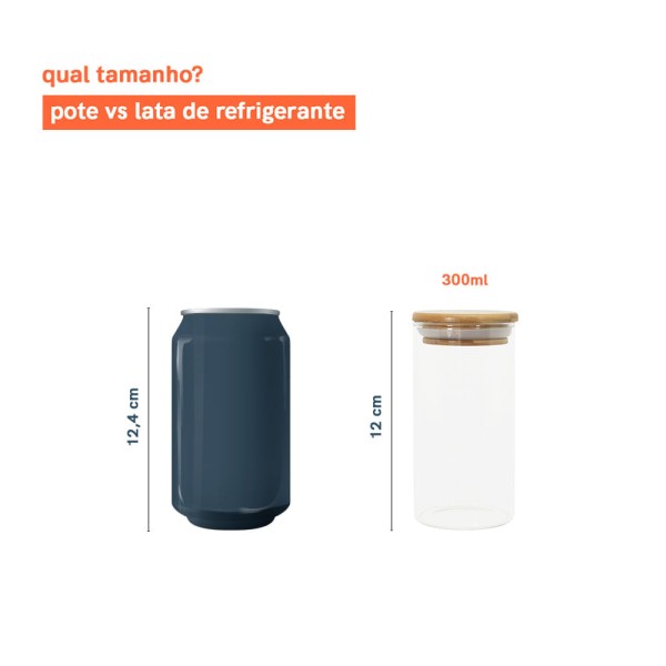 Encontraproduto.com.br - Conjunto de 6 Potes Herméticos de 300 Ml com Tampa de Bambu Oikos