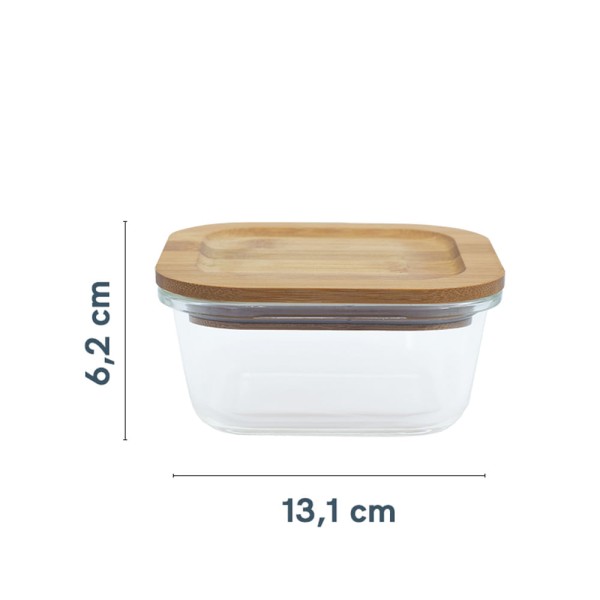 Encontraproduto.com.br - Pote Hermético Oikos de Vidro com Tampa de Bambu 520ml