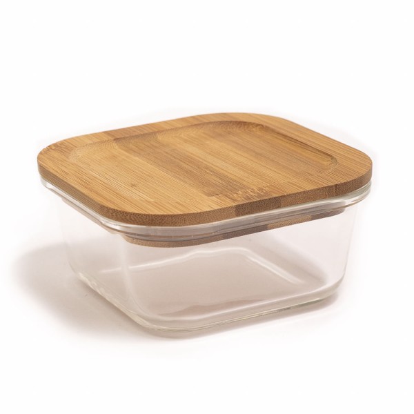 Encontraproduto.com.br - Pote Hermético Oikos de Vidro com Tampa de Bambu 520ml
