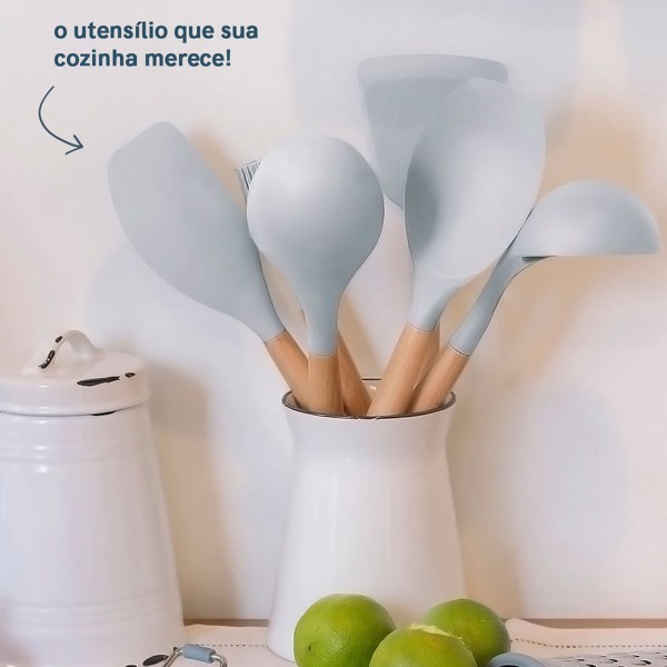 Encontraproduto.com.br - Espátula Reta de Silicone com Cabo de Madeira Oikos