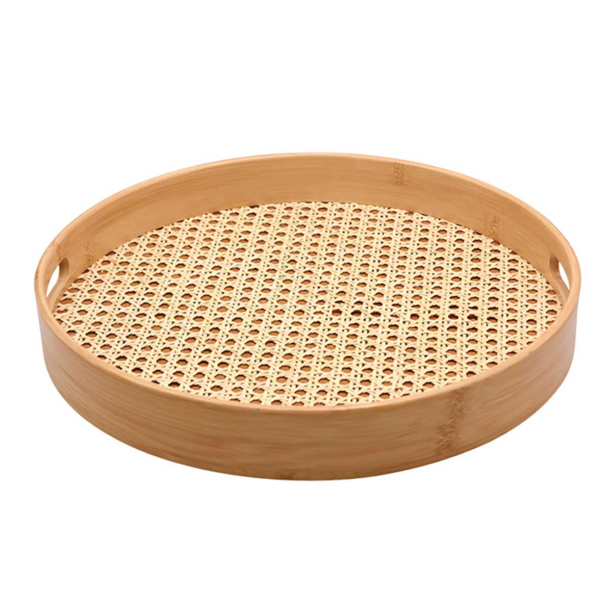 Bandeja de Bambu Oikos com Palinha Redonda 35CM