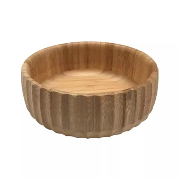 Encontraproduto.com.br - Bowl Canelado De Bambu M 19cm