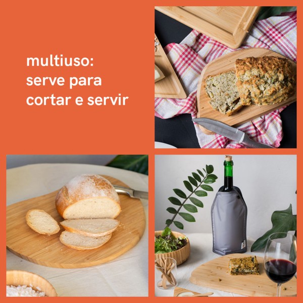 Encontraproduto.com.br - Tábua de Corte Irregular de Bambu Oikos - 3 Pçs