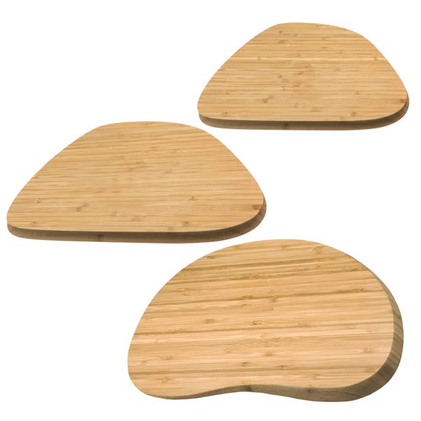Encontraproduto.com.br - Tábua de Corte Irregular de Bambu Oikos - 3 Pçs