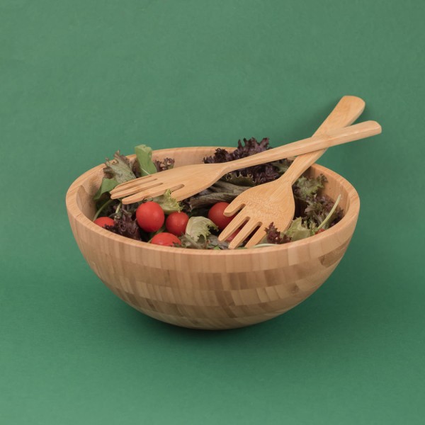 Encontraproduto.com.br - Pegador para Saladas Oikos Mãozinha de Bambu | Com 2 Unidades