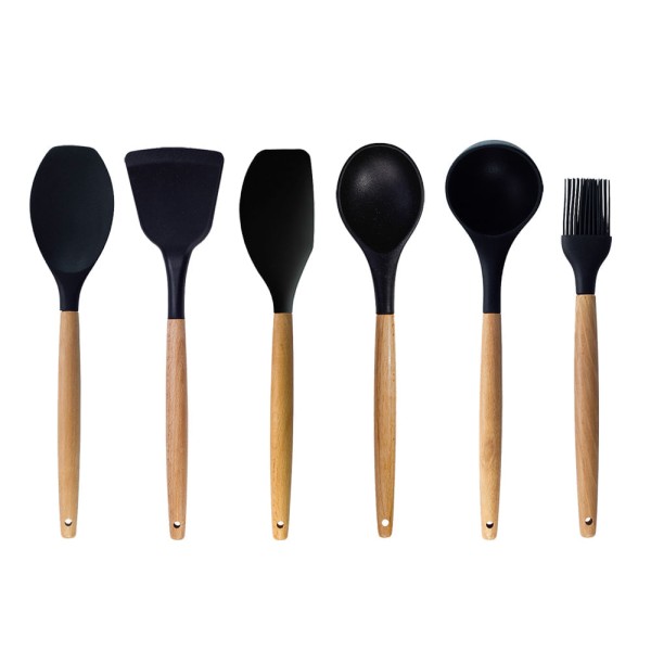 Encontraproduto.com.br - Conjunto Kit de Utensílios de Cozinha Silicone Oikos - 6 Pçs