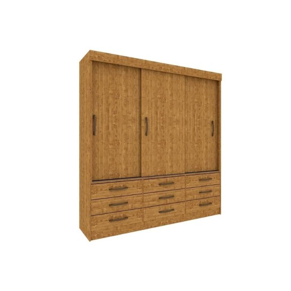 Encontraproduto.com.br - Roupeiro 3 Portas E 9 Gavetas Chicago Cinamomo