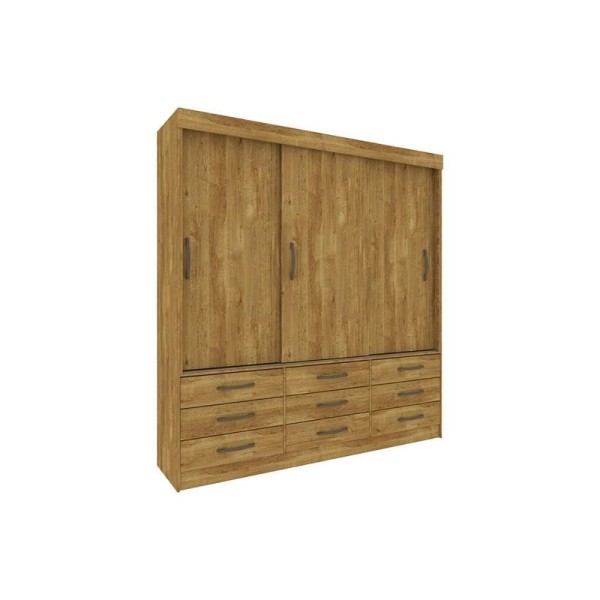 Encontraproduto.com.br - Roupeiro 3 Portas E 9 Gavetas Chicago Cinamomo