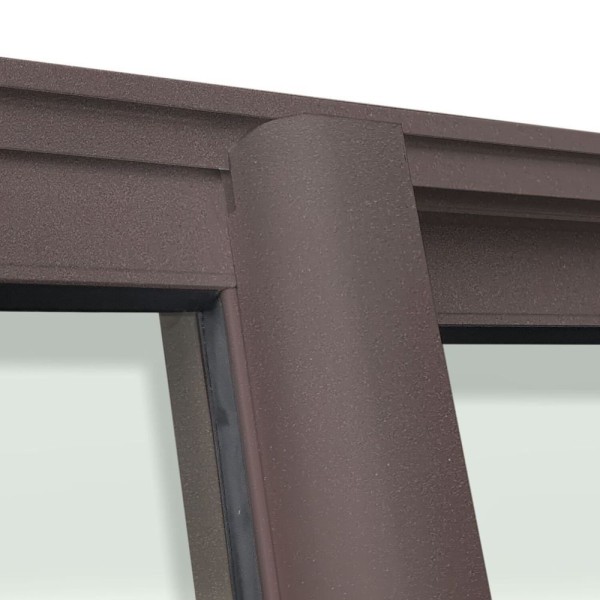 Encontraproduto.com.br - Porta De Correr 3 Folhas Moveis Sequenciais 210 X 120 Elite Com Fechadura Tetra Vidro Liso Corten
