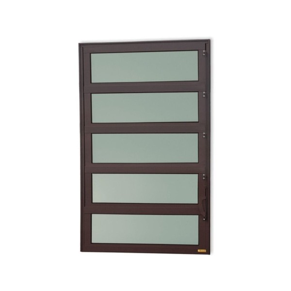 Janela De Aluminio Basculante Elite Vidro Boreal 100cm X 120cm Brimak Corten