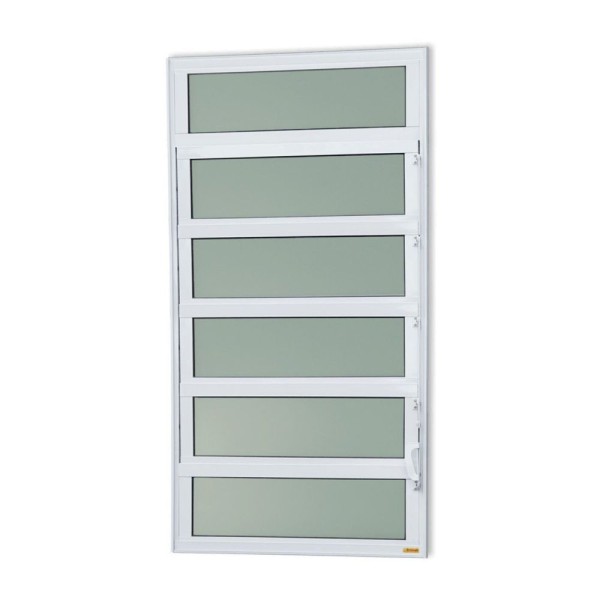 Janela De Aluminio Basculante Elite Vidro Boreal 120cm X 40cm Brimak Branco