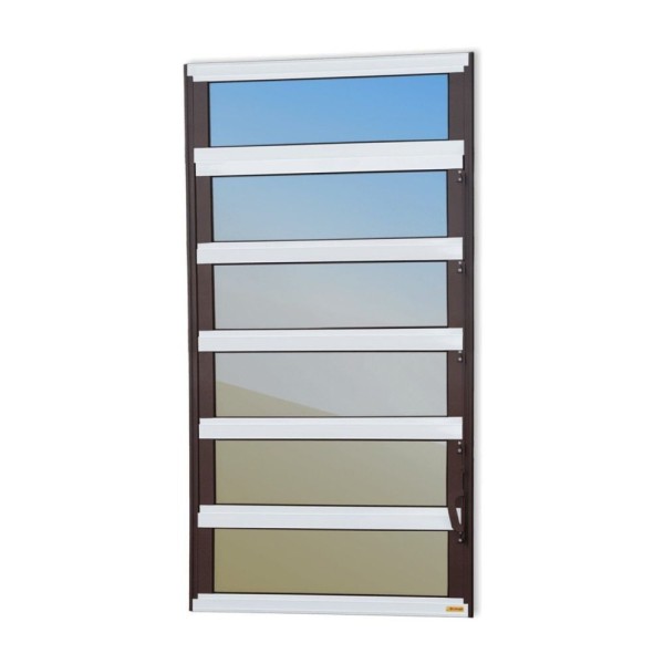 Janela De Aluminio Basculante Elite Vidro Reflex 120cm X 40cm Brimak Mix Corten