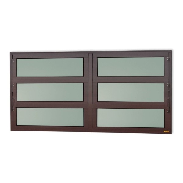 Janela De Aluminio Basculante 2 Seções Elite Vidro Boreal 60cm X 120cm Brimak Corten