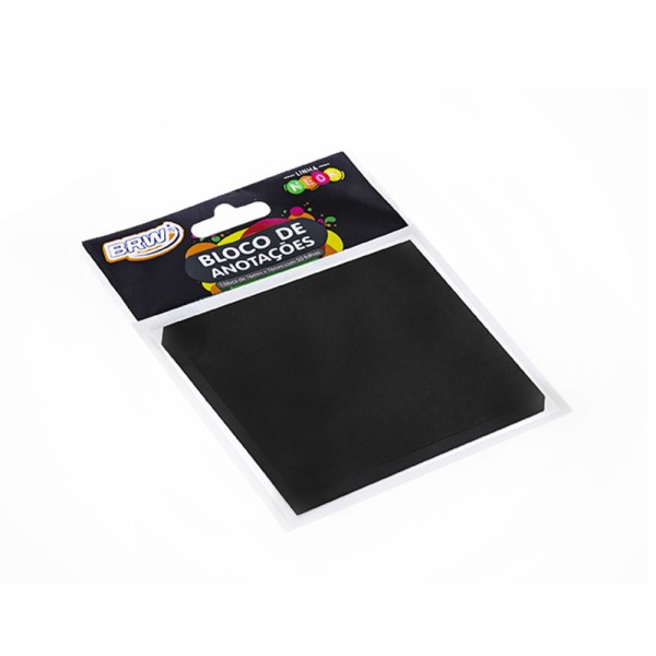 Bloco Adesivo 76x76 Preto 50 Folhas - Brw