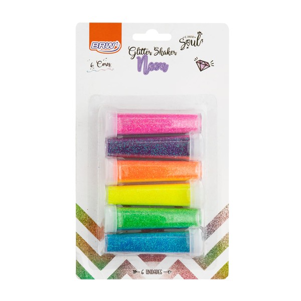 Encontraproduto.com.br - Glitter Shaker BRW Neon 7g com 6 cores - GL0504