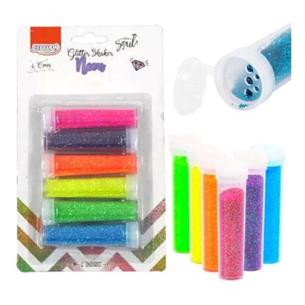 Encontraproduto.com.br - Glitter Shaker BRW Neon 7g com 6 cores - GL0504