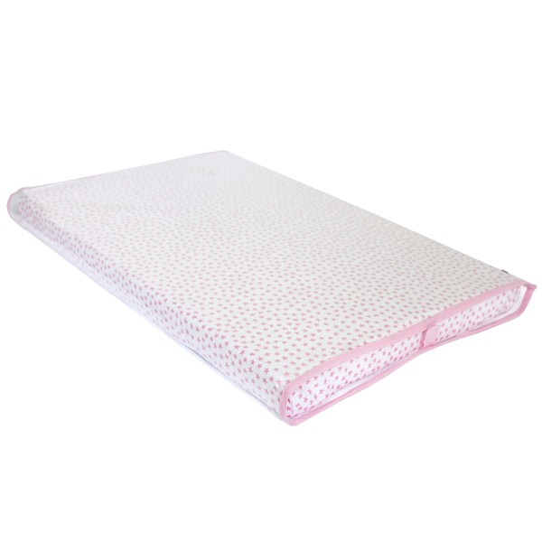 Encontraproduto.com.br - Trocador De Bebê Estrelinha Rosa Com Viés Rosa