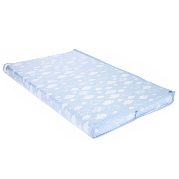 Encontraproduto.com.br - Trocador De Bebê Nuvem Chevron Azul Com Viés Azul