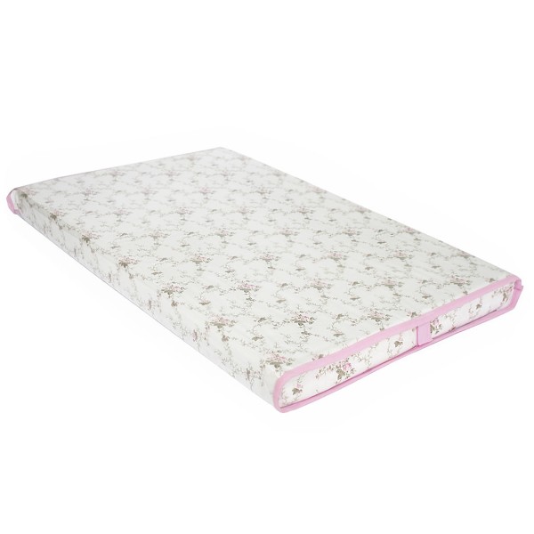 Encontraproduto.com.br - Trocador De Bebê Rosa Provençal Com Viés Rosa