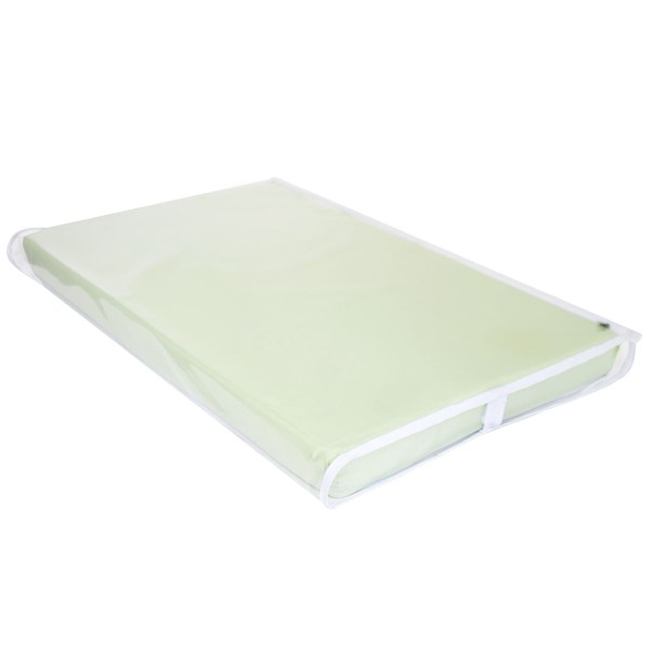 Encontraproduto.com.br - Trocador De Bebê Verde Chambrê Com Viés Branco