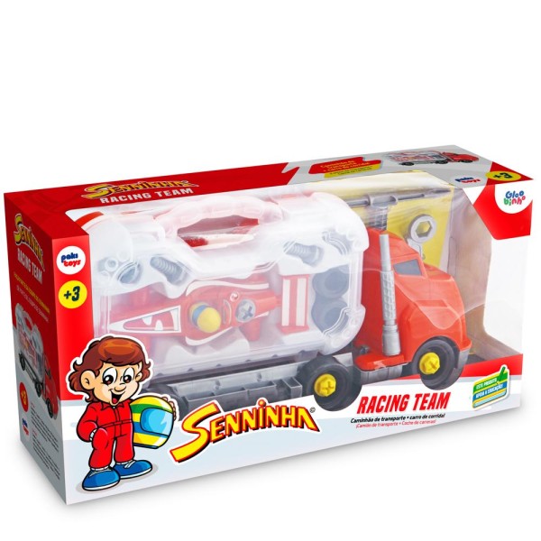 Encontraproduto.com.br - Conjunto - Racing Team - Senninha - Com Carrinho - Pakitoys