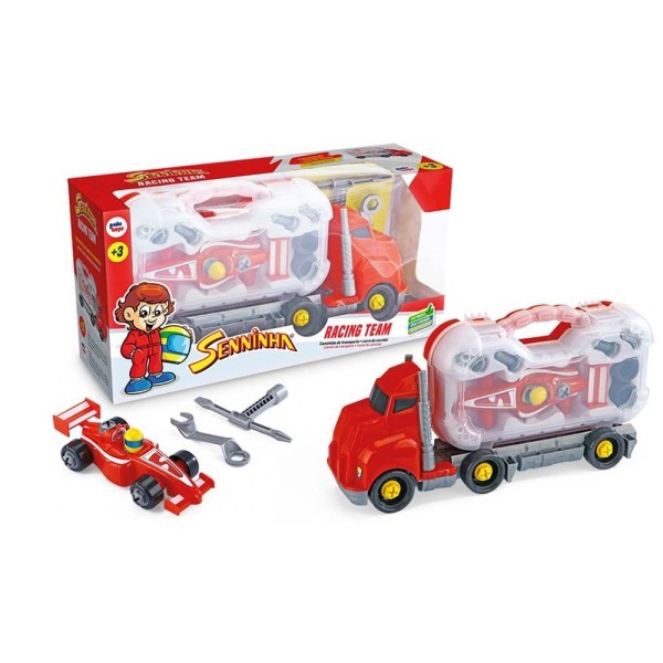 Encontraproduto.com.br - Conjunto - Racing Team - Senninha - Com Carrinho - Pakitoys