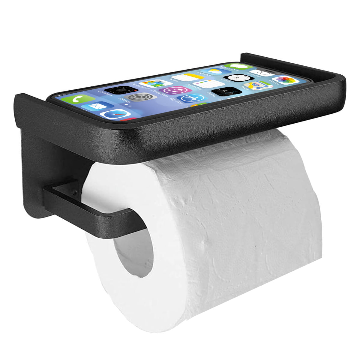 Encontraproduto.com.br - Suporte Porta Papel Higiênico Parede C/ Base Dupla Fixação
