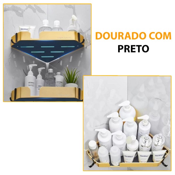 Encontraproduto.com.br - Suporte Duplo Alumínio Canto Porta Utensílio Multiuso