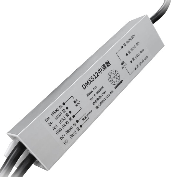 Encontraproduto.com.br - Amplificador Repetidor de Sinal DMX512 Iluminação RGB/RGBW 12-48V 30M-100M