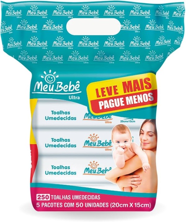 Encontraproduto.com.br - Toalhas Umedecidas Meu Bebê Ultra com 5 Lv+ Pg- 250un