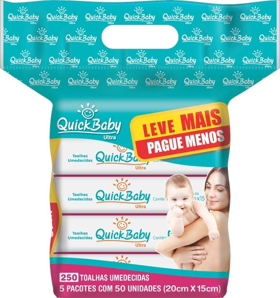 Encontraproduto.com.br - Toalhas Umedecidas Meu Bebê Ultra com 5 Lv+ Pg- 250un