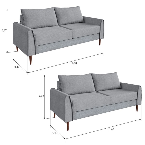 Encontraproduto.com.br - Conjunto Bienna 2 Sofás de 2 Assentos Sofá Go