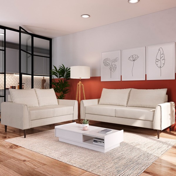Encontraproduto.com.br - Conjunto Bienna 2 Sofás de 2 Assentos Sofá Go