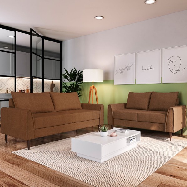 Encontraproduto.com.br - Conjunto Bienna 2 Sofás de 2 Assentos Sofá Go