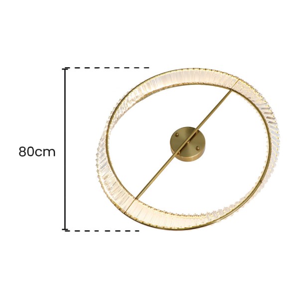 Encontraproduto.com.br - Plafon Skylight Domino 4022 Dourado Led 80cm Bivolt