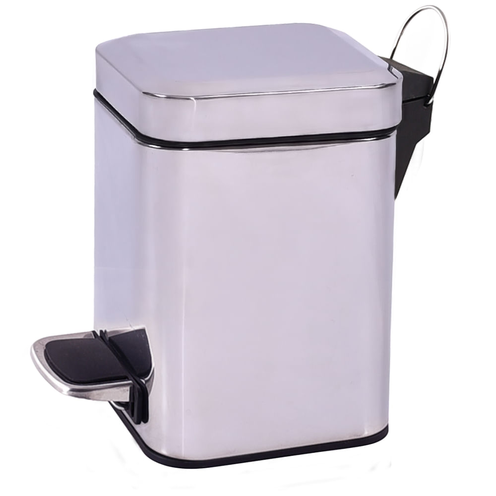 Encontraproduto.com.br - Lixeira Inox Com Pedal Quadrada Útil Bazar 6L LBTS6LA