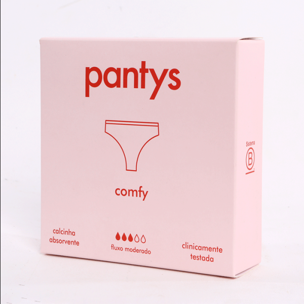 Encontraproduto.com.br - Calcinha Absorvente Pantys Comfy – Preto e Rosa