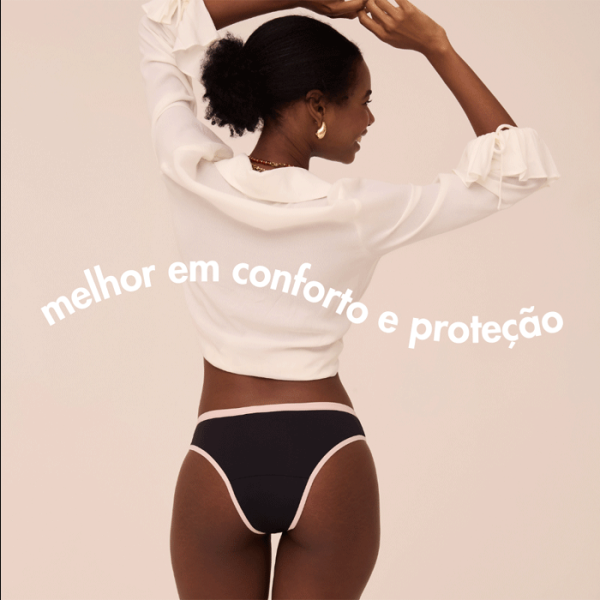 Encontraproduto.com.br - Calcinha Absorvente Pantys Comfy – Preto e Rosa